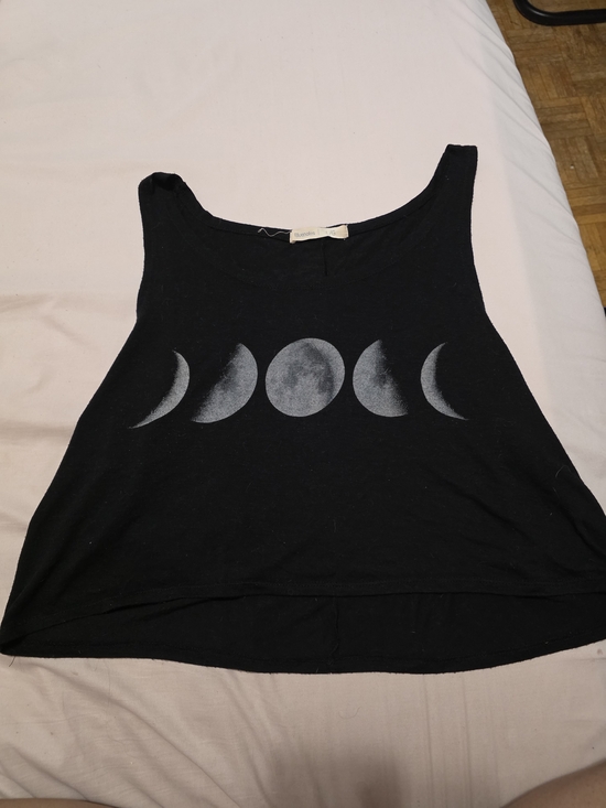 Bluenotes Tops - Moon Phase Black Women's Cropped Tank Top